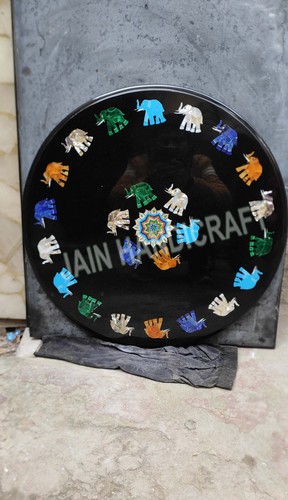 Round black marble - 18'',