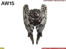 steampunk gothic pin badge brooch silver hamster guinea pig angel wings #AW15
