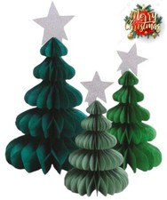 Honeycomb Paper Christmas Tree Christmas Party Hanging Tablescape Decoration