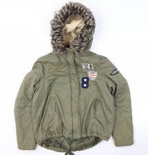 Brave Soul Women's Green Parka Jacket Size 12