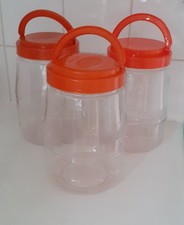 THREE Storage Jars Lid Screw