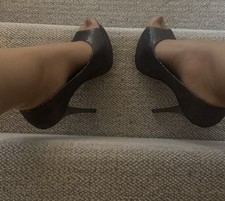 Worn Stiletto Heels Open Toe