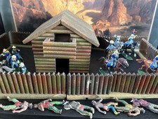 Elastalin Fort , Full Box Of Hand Painted Airfix Cavalry + 5 Dead Indians