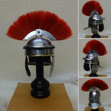 Roman Centurion Mini Helmet & Hardwood Lacquared Stand. A Movie Decoration Piece