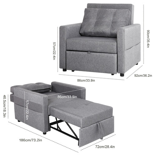 Double single fabric sofa bed - double/single,