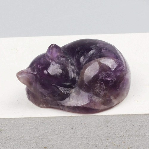 Crystal sleeping cat figurines - crystal,