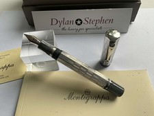 Montegrappa Privilage Art Deco Sterling Silver large fountain pe 18K F gold nib