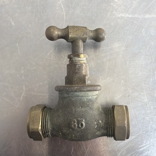 Antique brass water valve - antique,