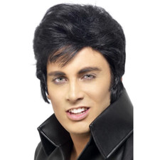 Elvis wig black - quiff, official