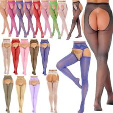 UK Womens High Waist Fishnet Tights Suspenders Pantyhose Thigh High Stockings