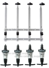 Optics Home Bar 4 Bottle Wall Mounted Bracket Rack & 25ml Solo Spirit Measures