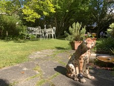 Vintage ceramic cheetah statue - ceramic,