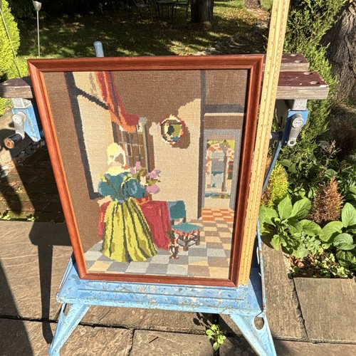 Framed finished needlepoint - framed,