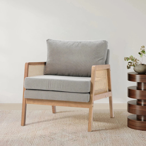 Grey upholstered armchair - grey,