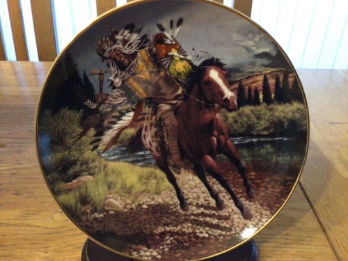 Red indian horse plate - horse,