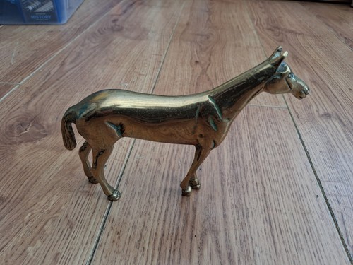 Vintage solid brass horse - vintage,
