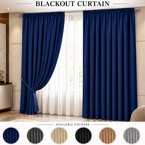 Blackout curtains pencil pleat - blackout,