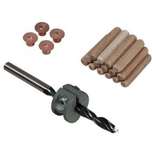 Wolfcraft Dowel Kit with Centre Points, Drill, Depth Stop 8mm