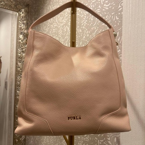 Furla beige leather shoulder - furla,