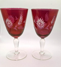 Pair Cranberry Red Flashed