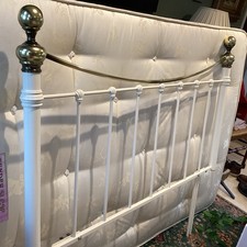 Laura Ashley Double Headboard In Cream And Antique Brass