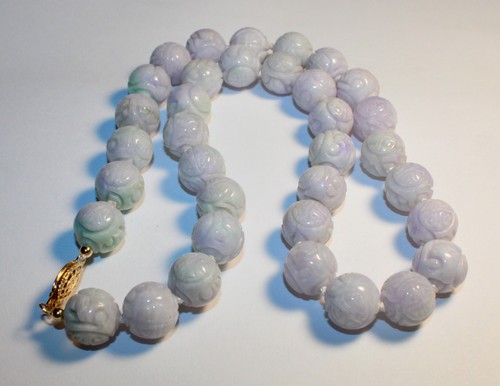 Jade necklace carved dragon - carved,