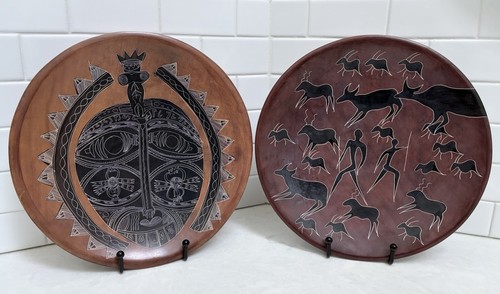Pair hand carved kenyan - pair,