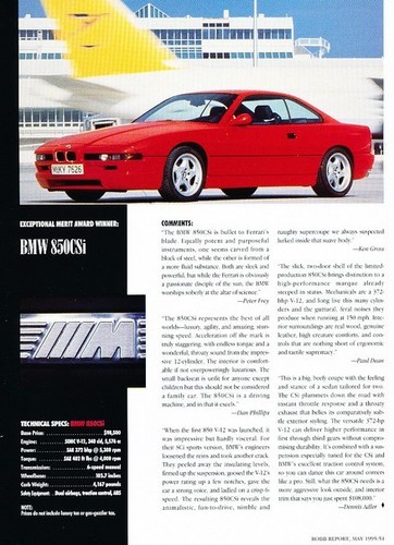 1995 bmw 850csi v12 - v12, coupe