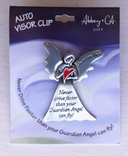 GUARDIAN ANGEL   Never Drive Faster than your Guardian Angel ...  CAR VISOR CLIP