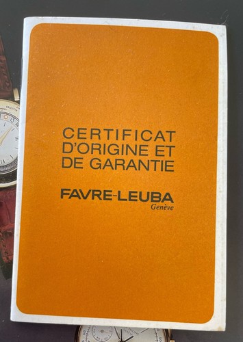 Favre leuba garantie - favre-leuba, booklet