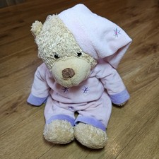 BABY BABY Bedtime TEDDY BEAR Pink FLORAL FLOWERS Print Plush Soft Toy Comforter