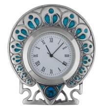 Stunning Pewter Peacock Clock