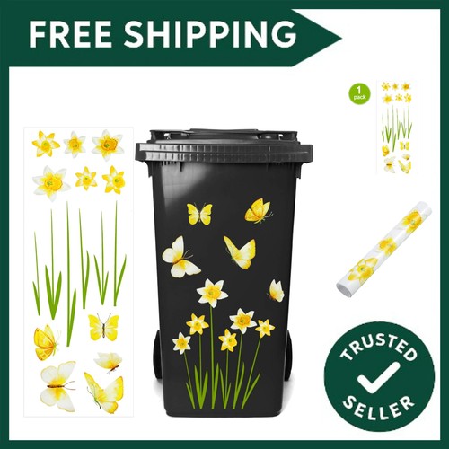 Flower wheelie bin stickers - flower,