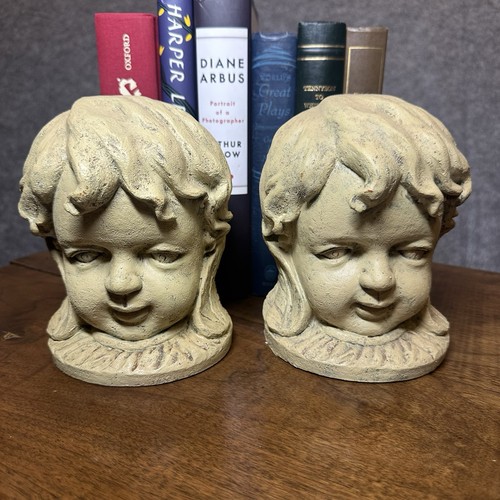 Vintage pair cherub head - pair,