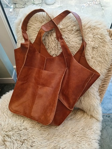 Large tote bag tan vegan - large, bag.