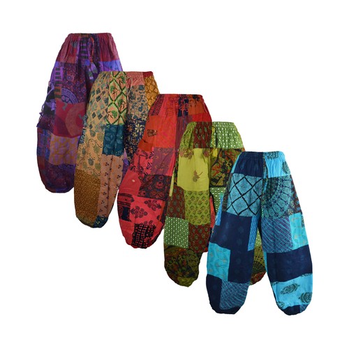 Patchwork cotton harem - patchwork,