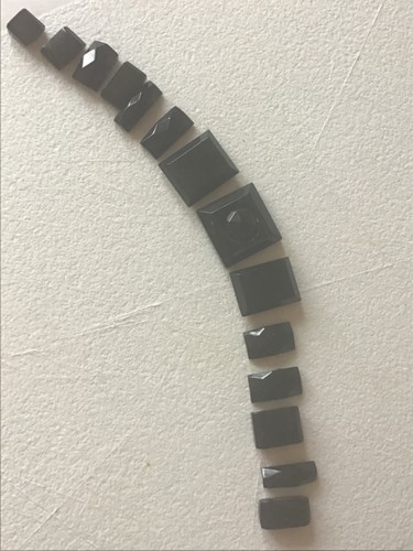 Whitby jet bracelet links - jet,