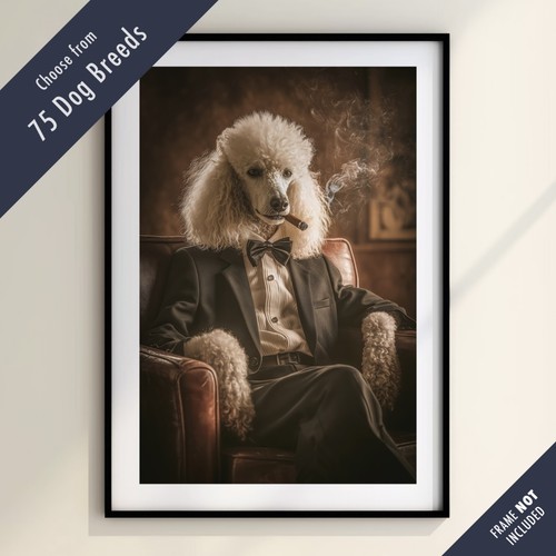 Funny dog smoking cigar print - dog,
