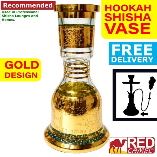 Golden glass vase base - glass, for