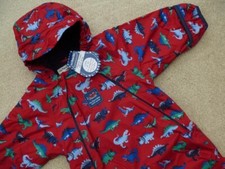 JOJO MAMAN BEBE Snowsuit NEW  DINOSAUR Fleece Lined All-in-One Rain PUDDLESUIT