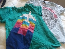 2 X Age 3-4  Cotton T Shirts Wookie Star Wars Rainbow Aeroplane Next