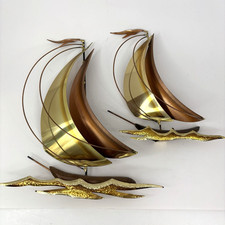 Set 2 Vtg MCM Sail Boats Wall