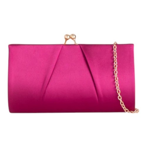 Ladies satin clutch bag kiss - satin,