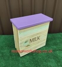 Doorstep Wooden Milk Box. Porch Storage. Milk Holder Crate - Plastic 4pt Bottles