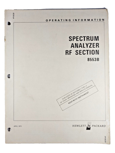 8553b spectrum analyzer rf - hp,