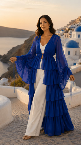 Royal blue layer - royal, georgette