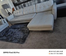 DFS Leather Sofa with Chaise