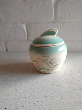 Susie Cooper Green Dresden Spray Jam Pot.