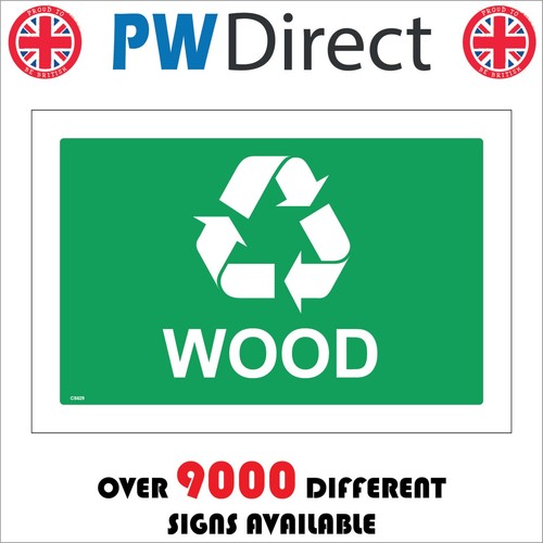 Sign wood recycling skip - recycling,