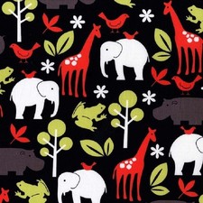 Fat Quarter Zoology Black